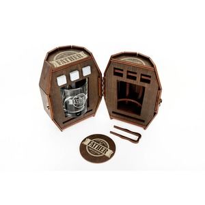 Whiskey glass set in wooden barrel Limited Edition father gift, gift for husband